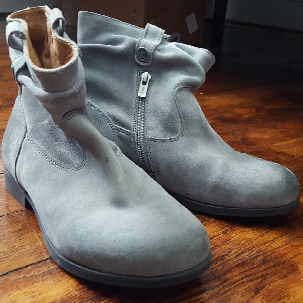 Distressed Birkenstock Ankle Boots